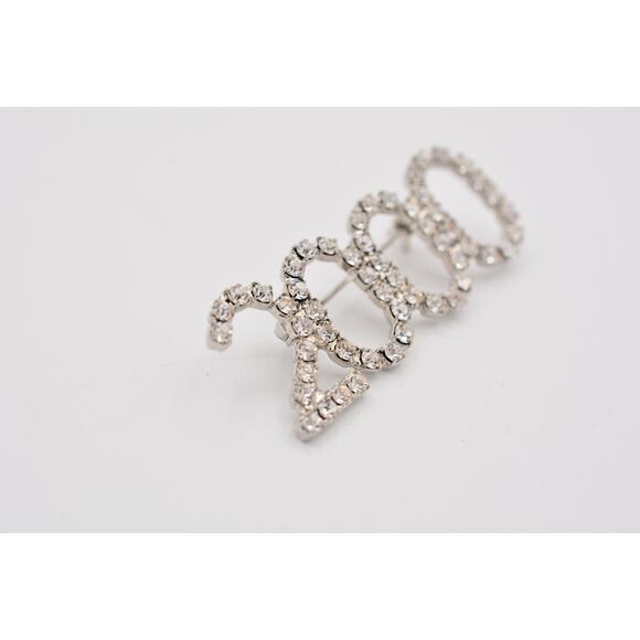 Vintage 2000 Pin Brooch Rhinestone Crystal Silver Tone Sparkling Y2K Bin1 - Picture 10 of 12